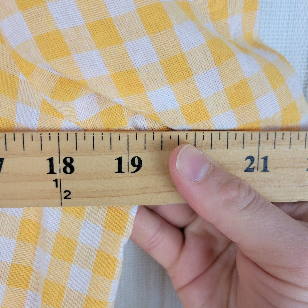 Bibi Gingham Maxi Dress Yellow White Size Medium Cotton Blend Oversized Prairie - Picture 5 of 9